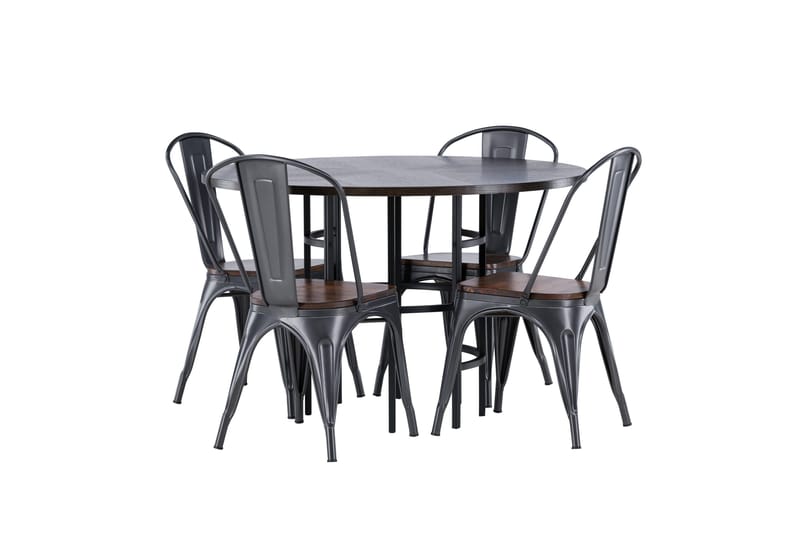 Copenhagen Matgrupp 115 cm Rund med 4 Tempe stolar - Mocca - Products - Möbler - Bord & matgrupp - Matgrupp