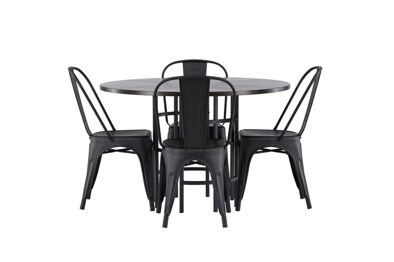 Copenhagen Matgrupp 115 cm Rund med 4 Tempe Stolar - Svart - Products - Möbler - Bord & matgrupp - Matgrupp