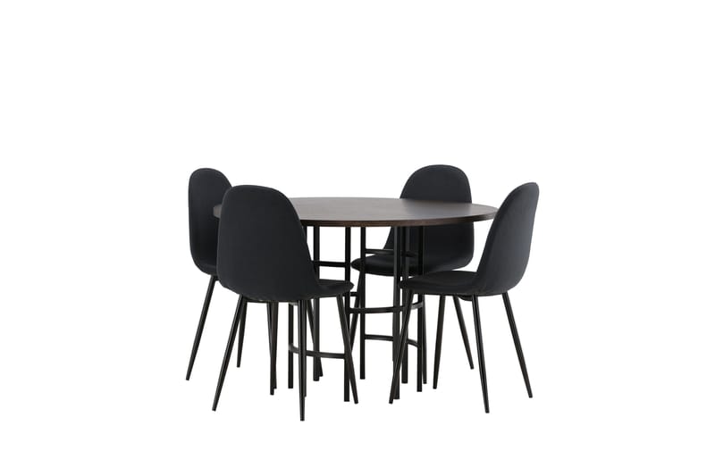 Copenhagen Matgrupp 115 cm Rund med 4 Polar stolar - Svart - Products - Möbler - Bord & matgrupp - Matgrupp