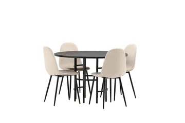 Copenhagen Matgrupp 115 cm Rund med 4 Polar stolar - Beige - Products - Möbler - Bord & matgrupp - Matgrupp