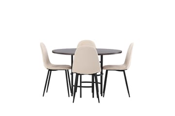 Copenhagen Matgrupp 115 cm Rund med 4 Polar stolar - Beige - Products - Möbler - Bord & matgrupp - Matgrupp
