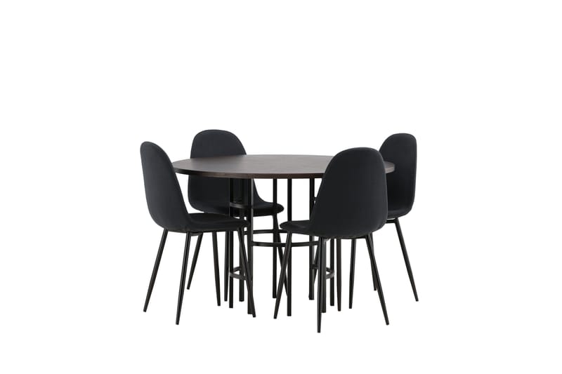 Copenhagen Matgrupp 115 cm Rund med 4 Polar stolar - Svart - Products - Möbler - Bord & matgrupp - Matgrupp