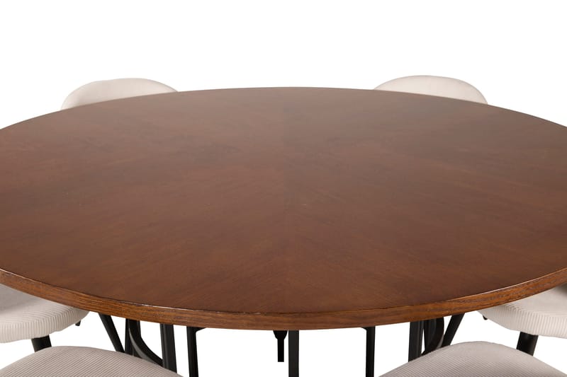 Copenhagen Matgrupp 140 cm Rund med 6 Velvet stolar - Svart - Products - Möbler - Bord & matgrupp - Matgrupp