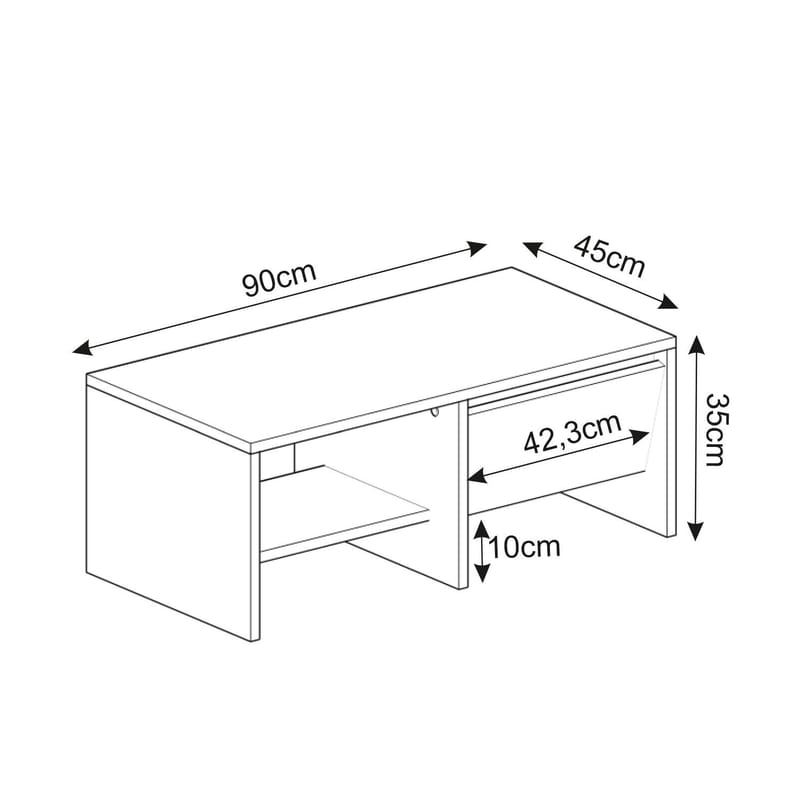 Crala Soffbord 90x35x45 cm - Travertin - Products - Möbler - Bord & matgrupp - Soffbord