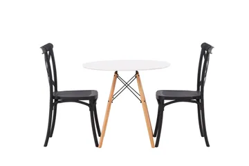 Danburi Matgrupp 60 cm Rund med 2 Crosett stolar - Svart - Products - Möbler - Bord & matgrupp - Matgrupp