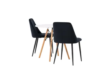 Danburi Matgrupp 60 cm Rund med 2 Night stolar - Svart - Products - Möbler - Bord & matgrupp - Matgrupp