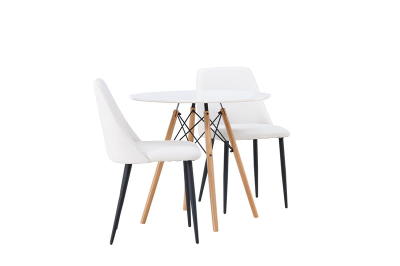 Danburi Matgrupp 60 cm Rund med 2 Night stolar - Vit - Products - Möbler - Bord & matgrupp - Matgrupp