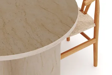 Dano Matbord 180 cm  med 4 Dastoori Matstolar - Travertin / Natur - Products - Möbler - Bord & matgrupp - Matgrupp