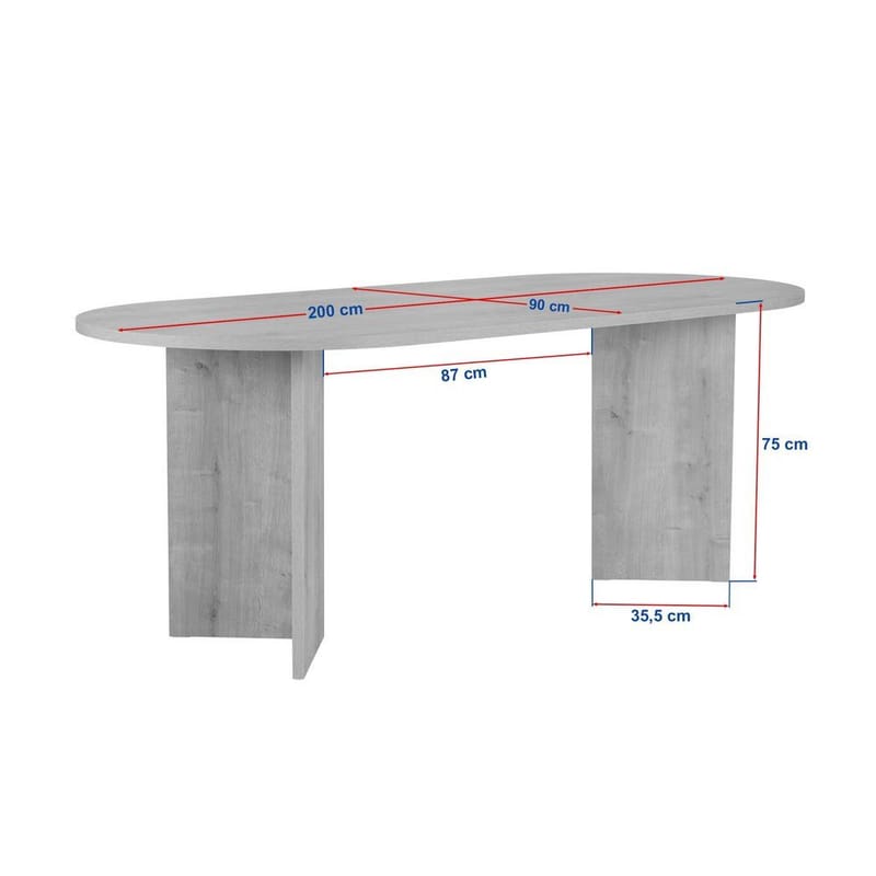 Dano Matbord Oval 200 cm - Svart - Products - Möbler - Bord & matgrupp - Matbord & köksbord