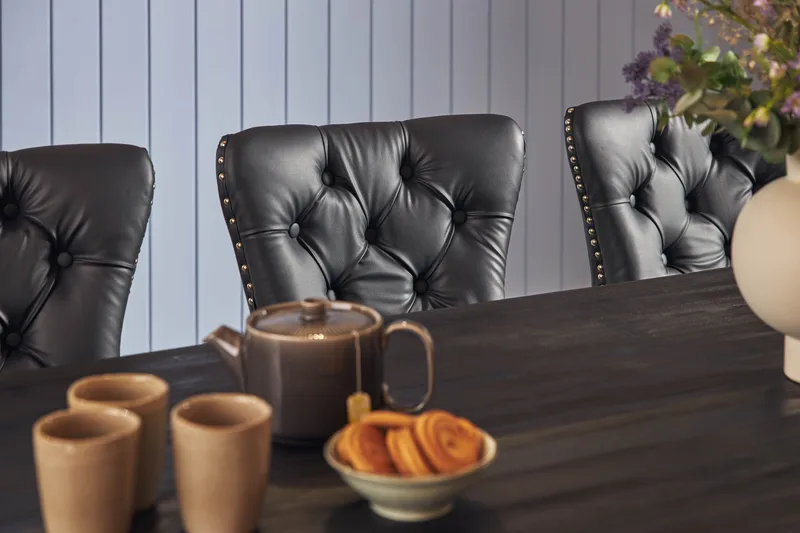 Dijon Matgrupp 200 cm inkl 6 Bergviken Stolar Konstläder - Brun - Products - Möbler - Bord & matgrupp - Matgrupp