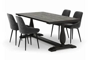 Dijon Matgrupp 200x100cm med 4 Alsarp Matstolar - Brun - Products - Möbler - Bord & matgrupp - Matgrupp