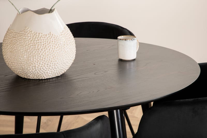 Dipp Matgrupp 115 cm Rund med 4 Berit stolar - Svart - Products - Möbler - Bord & matgrupp - Matgrupp