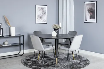 Dipp Matgrupp 115 cm Rund med 4 Muce stolar - Svart/Guld - Products - Möbler - Bord & matgrupp - Matgrupp