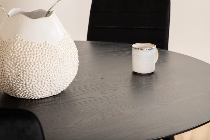 Dipp Matgrupp 115 cm Rund med 4 Windu Lyx stolar - Svart - Products - Möbler - Bord & matgrupp - Matgrupp