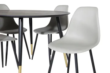 Dipp Matgrupp 115 cm Rund med 4 Polar stolar - Svart/Guld - Products - Möbler - Bord & matgrupp - Matgrupp