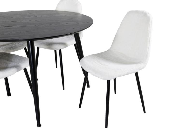 Dipp Matgrupp 115 cm Rund med 4 Polar stolar - Svart - Products - Möbler - Bord & matgrupp - Matgrupp