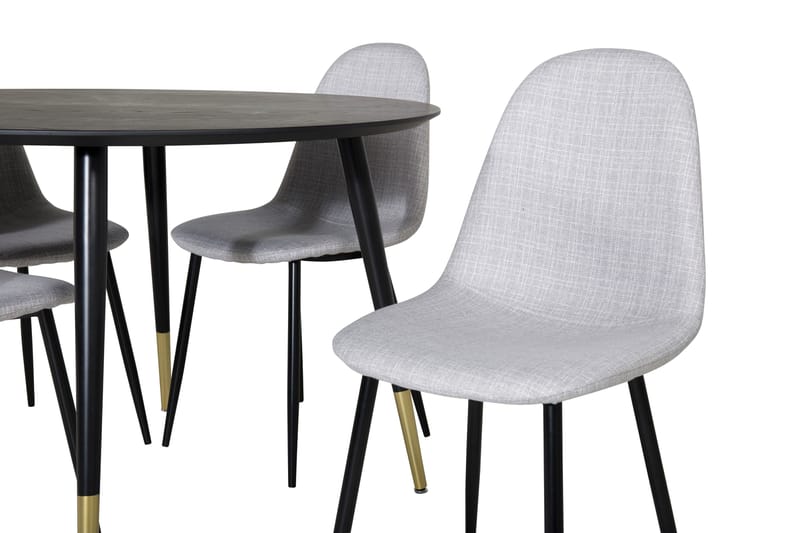 Dipp Matgrupp 115 cm Rund med 4 Polar stolar - Svart/Guld - Products - Möbler - Bord & matgrupp - Matgrupp