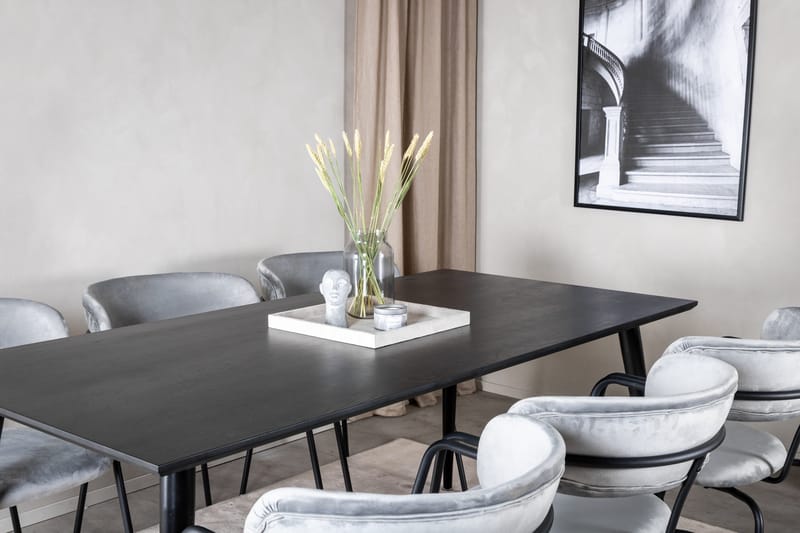 Dipp Matgrupp 180 cm Rektangulär med 6 Arrow stolar - Svart - Products - Möbler - Bord & matgrupp - Matgrupp