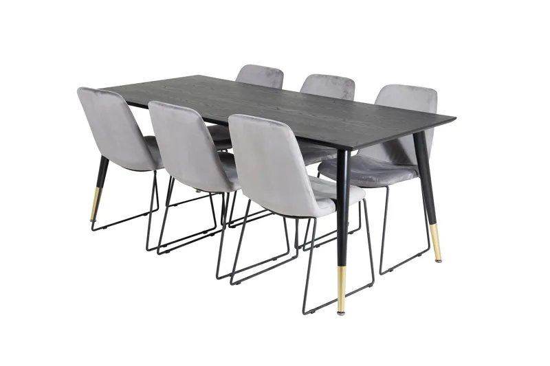 Dipp Matgrupp 180 cm Rektangulär med 6 Muce stolar - Svart/Guld - Products - Möbler - Bord & matgrupp - Matgrupp