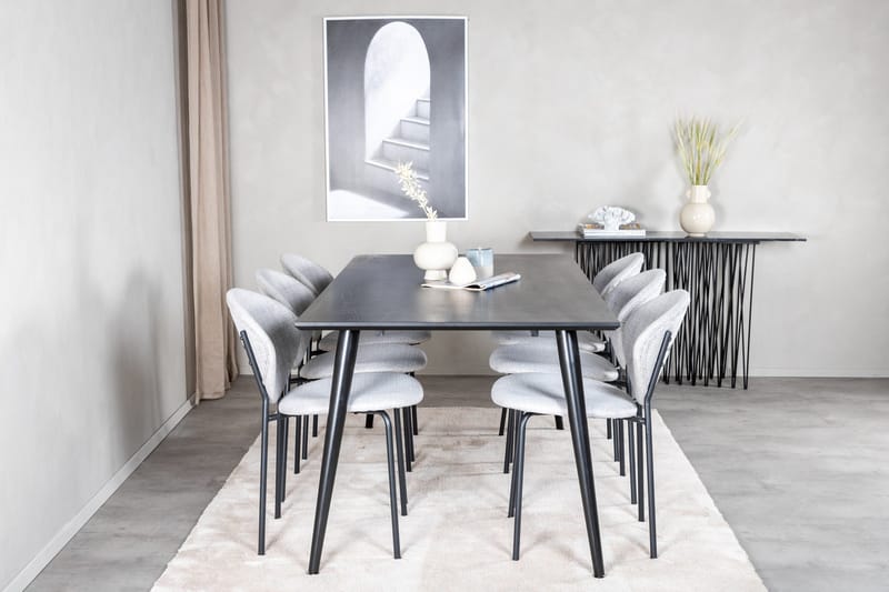 Dipp Matgrupp 180 cm Rektangulär med 6 Vault stolar - Svart - Products - Möbler - Bord & matgrupp - Matgrupp
