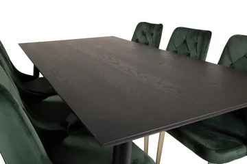 Dipp Matgrupp 180 cm Rektangulär med 6 Velvet Deluxe stolar - Svart/Guld - Products - Möbler - Bord & matgrupp - Matgrupp