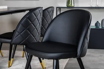 Dipp Matgrupp 180 cm Rektangulär med 6 Velvet stolar - Svart/Guld - Products - Möbler - Bord & matgrupp - Matgrupp