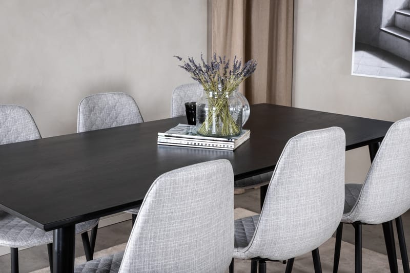 Dipp Matgrupp 180 cm Rektangulär med 6 Polar stolar - Svart - Products - Möbler - Bord & matgrupp - Matgrupp