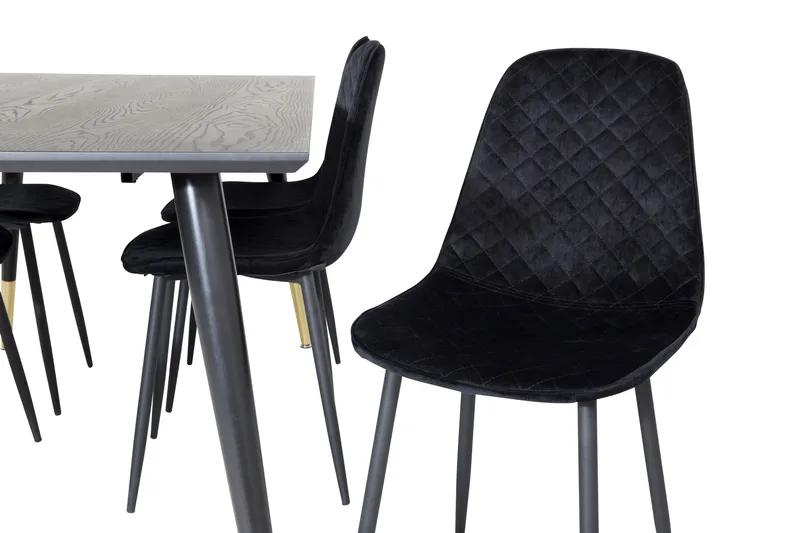 Dipp Matgrupp 180 cm Rektangulär med 6 Polar stolar - Svart/Guld - Products - Möbler - Bord & matgrupp - Matgrupp