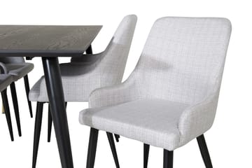 Dipp Matgrupp 180 cm Rektangulär med 6 Plaza stolar - Svart/Guld - Products - Möbler - Bord & matgrupp - Matgrupp