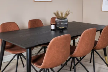 Dipp Matgrupp 180 cm Rektangulär med 6 Polar stolar - Svart - Products - Möbler - Bord & matgrupp - Matgrupp