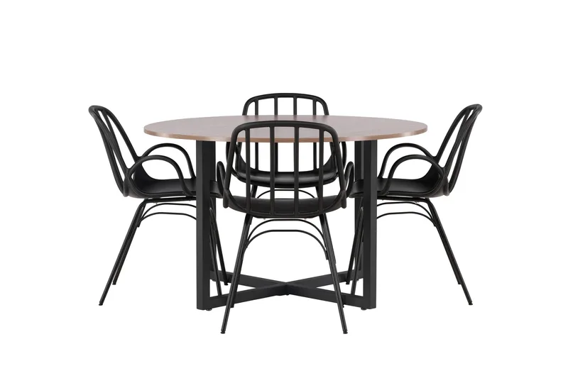 Durango Matgrupp 120 cm Rund med 4 Dyrön Stolar - Valnöt - Products - Möbler - Bord & matgrupp - Matgrupp