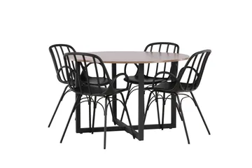 Durango Matgrupp 120 cm Rund med 4 Dyrön Stolar - Valnöt - Products - Möbler - Bord & matgrupp - Matgrupp