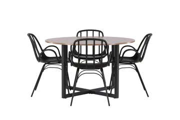 Durango Matgrupp 120 cm Rund med 4 Dyrön Stolar - Valnöt - Products - Möbler - Bord & matgrupp - Matgrupp