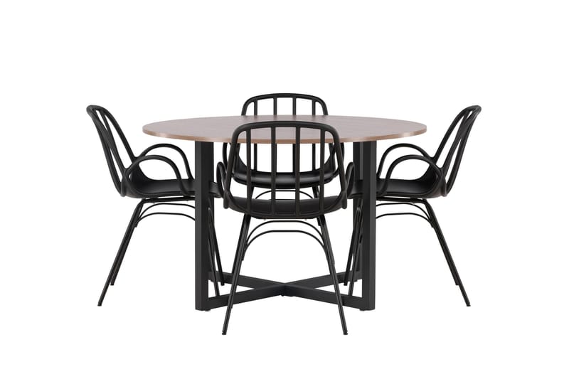 Durango Matgrupp 120 cm Rund med 4 Dyrön Stolar - Valnöt - Products - Möbler - Bord & matgrupp - Matgrupp