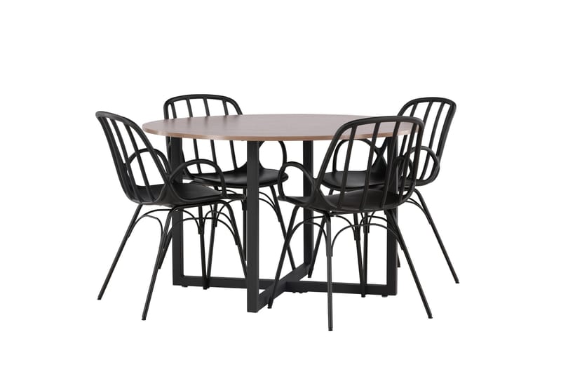 Durango Matgrupp 120 cm Rund med 4 Dyrön Stolar - Valnöt - Products - Möbler - Bord & matgrupp - Matgrupp