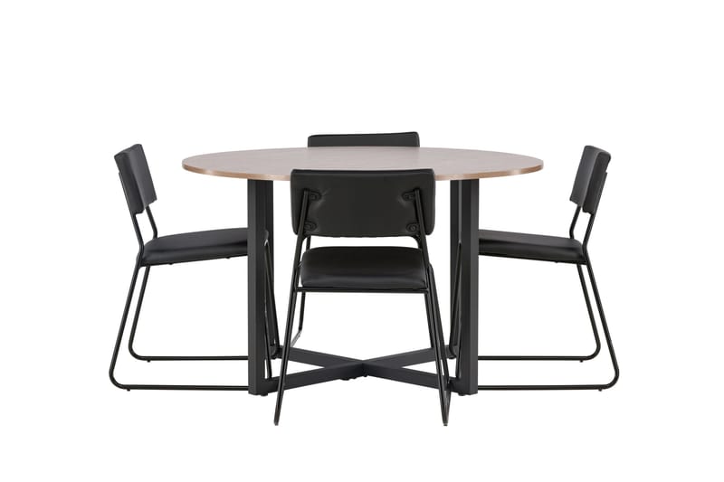 Durango Matgrupp 120 cm Rund med 4 Kenth Stolar, Valnöt