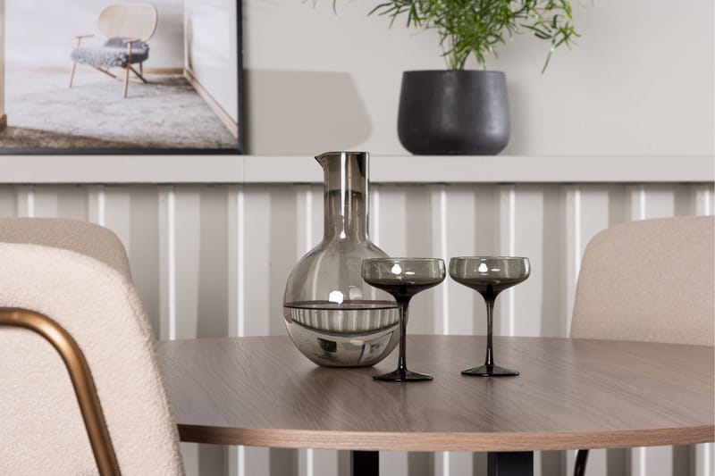 Durango Matgrupp 120 cm Rund med 4 Seda Stolar - Valnöt - Products - Möbler - Bord & matgrupp - Matgrupp