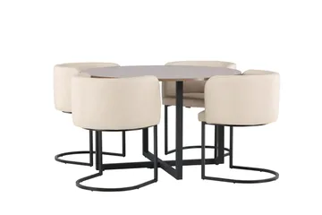 Durango Matgrupp 120 cm Rund med 4 Simrishamn Stolar - Valnöt - Products - Möbler - Bord & matgrupp - Matgrupp