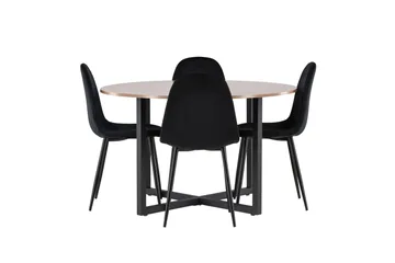 Durango Matgrupp 120 cm Rund med 4 Polar Stolar - Valnöt - Products - Möbler - Bord & matgrupp - Matgrupp