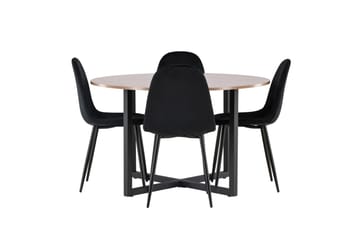 Durango Matgrupp 120 cm Rund med 4 Polar Stolar - Valnöt - Products - Möbler - Bord & matgrupp - Matgrupp
