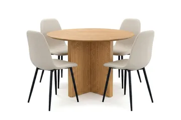 Beige/Svarta metallben - Brun