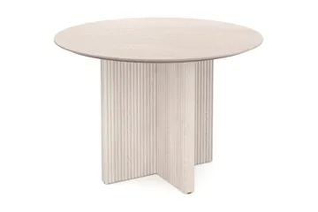 Edda Runt Matbord 110cm Fanér - Vitlaserat - Products - Möbler - Bord & matgrupp - Matbord & köksbord