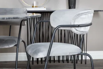 Estelle Matgrupp 106 cm Rund med 4 Arrow stolar - Svart/Guld - Products - Möbler - Bord & matgrupp - Matgrupp