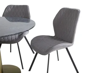 Estelle Matgrupp 106 cm Rund med 4 Gemma stolar - Svart/Guld - Products - Möbler - Bord & matgrupp - Matgrupp