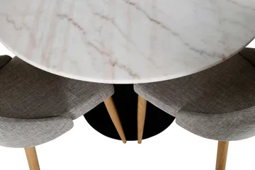 Estelle Matgrupp 106 cm Rund med 4 Leone stolar - Svart - Products - Möbler - Bord & matgrupp - Matgrupp