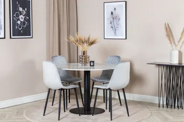 Estelle Matgrupp 106 cm Rund med 4 Polar stolar - Svart - Products - Möbler - Bord & matgrupp - Matgrupp