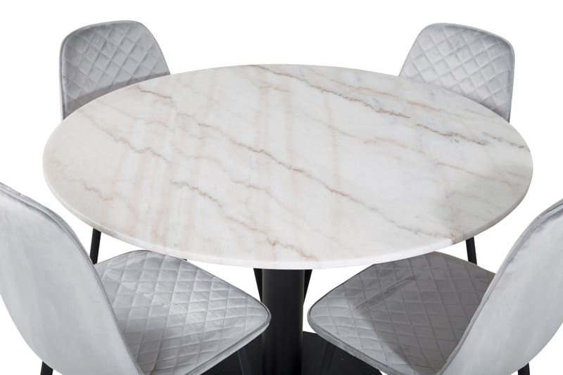 Estelle Matgrupp 106 cm Rund med 4 Polar stolar - Svart - Products - Möbler - Bord & matgrupp - Matgrupp