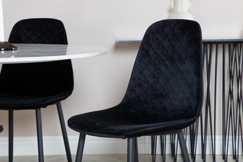 Estelle Matgrupp 106 cm Rund med 4 Polar stolar - Svart - Products - Möbler - Bord & matgrupp - Matgrupp