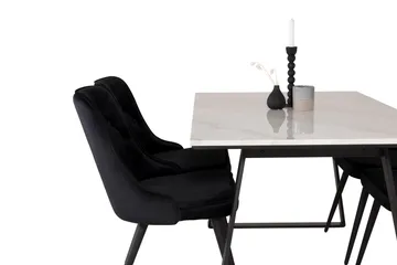 Estelle Matgrupp 140 cm Rektangulär med 4 Velvet Deluxe stolar - Svart - Products - Möbler - Bord & matgrupp - Matgrupp