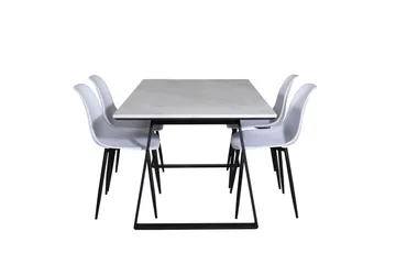 Estelle Matgrupp 140 cm Rektangulär med 4 Polar stolar - Svart - Products - Möbler - Bord & matgrupp - Matgrupp